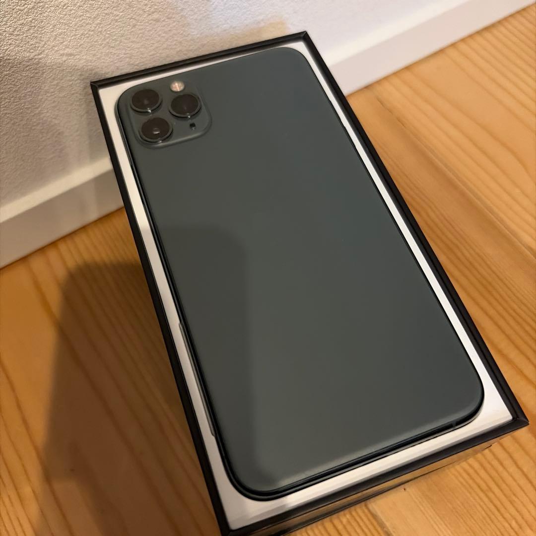 【画面割れ】iPhone 11 pro max 64GB ミッドナイトグリーン