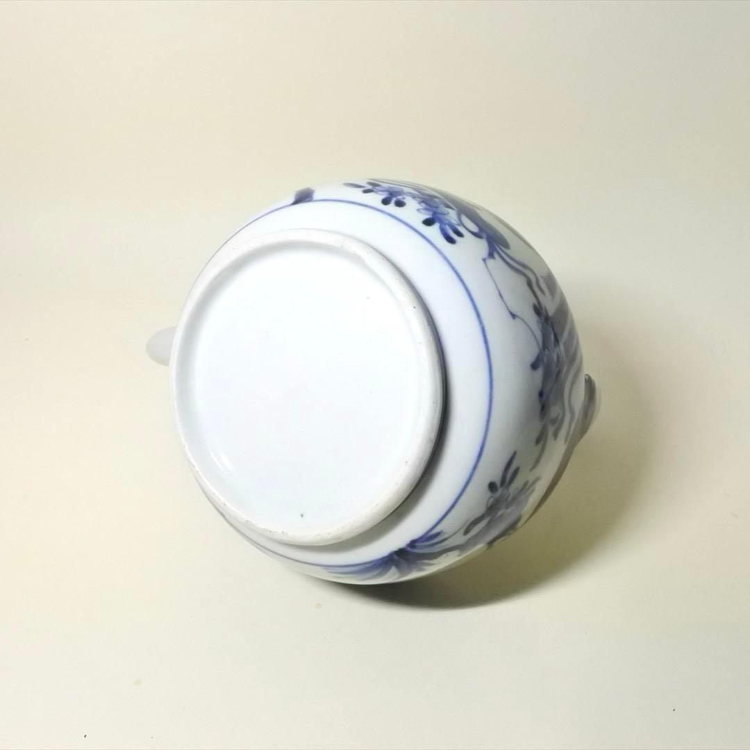 江戸中期　古伊万里　染付　蛸唐草　水注　持ち手　骨董品　アンティーク　j