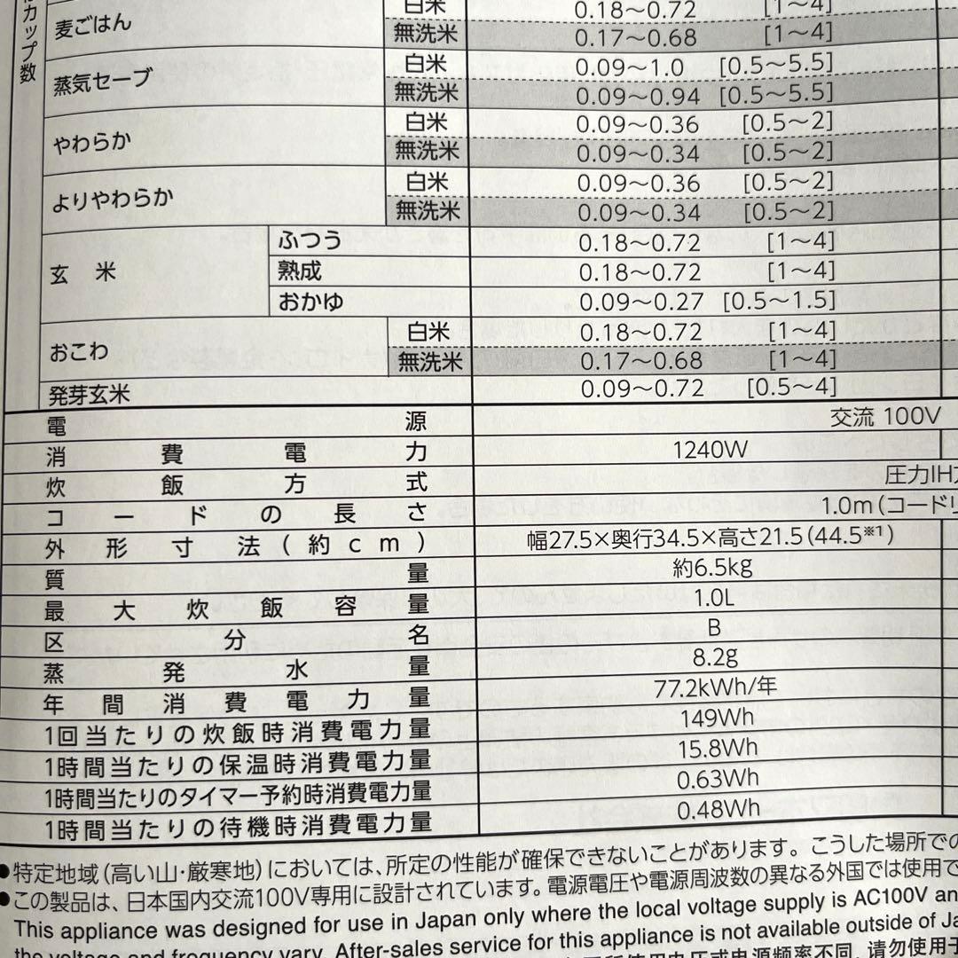 22年製象印 炊飯器 5.5合 圧力IH式 極め炊き NW-JW10