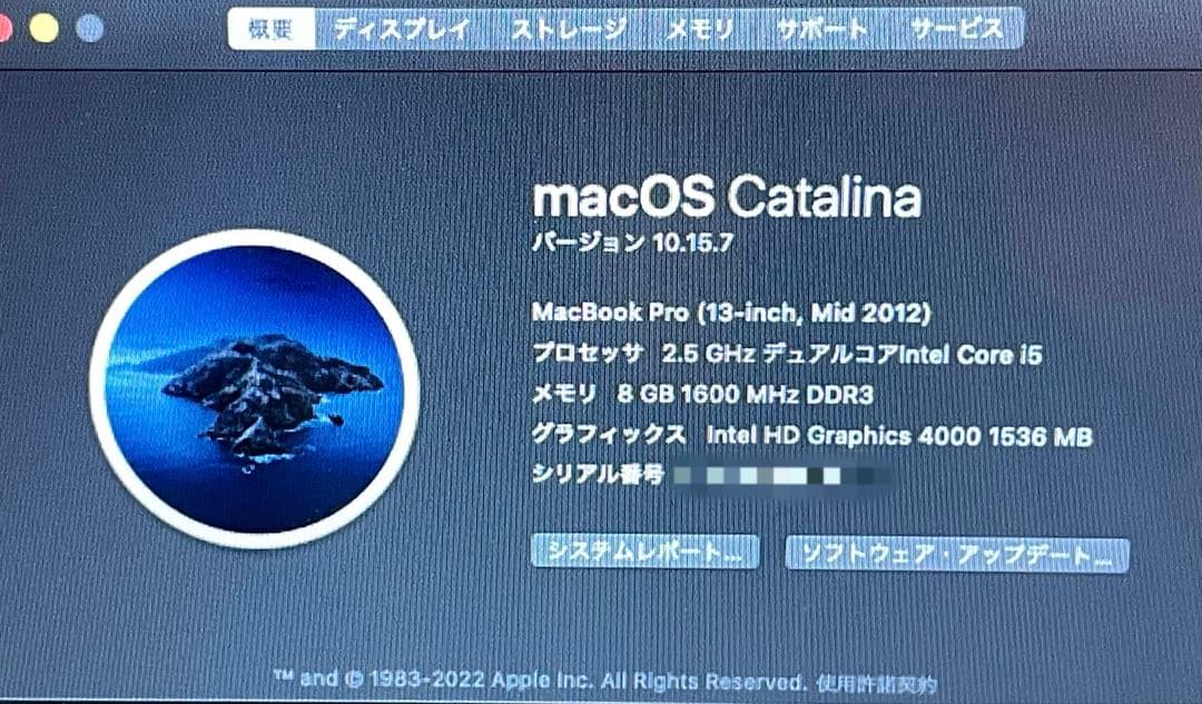 【ジャンク品】MacBook Pro (13-inch, Mid 2012)