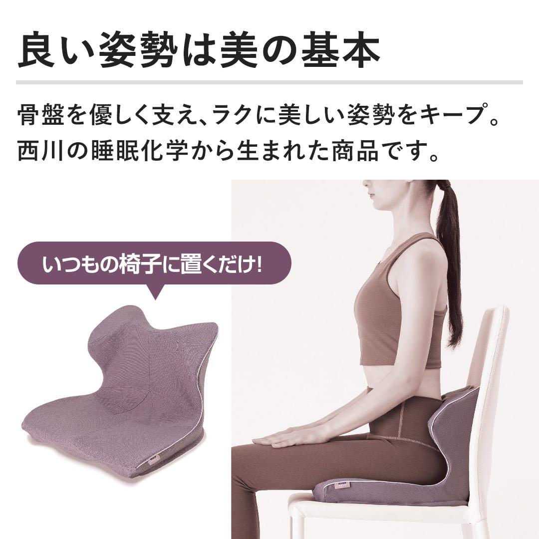 【美品】西川 Keeps キープス 骨盤サポートクッション ネイビー