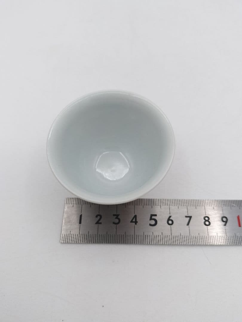 d165 煎茶道具セット　赤絵茶碗・碗筒・茶箕　 紙箱 茶道具 古物