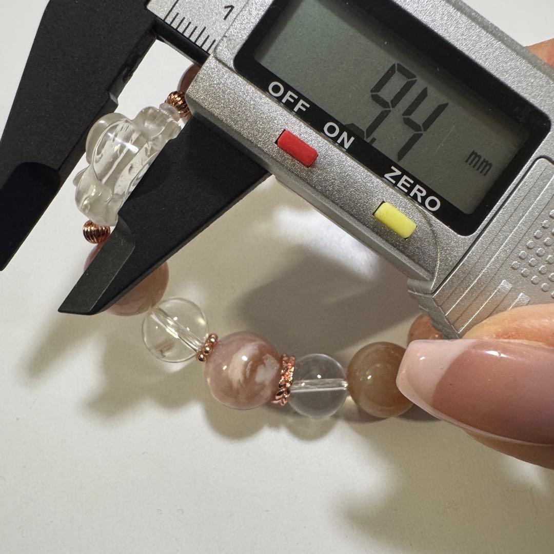 一点物　天然石　ハンドメイドブレス　桜瑪瑙　水晶