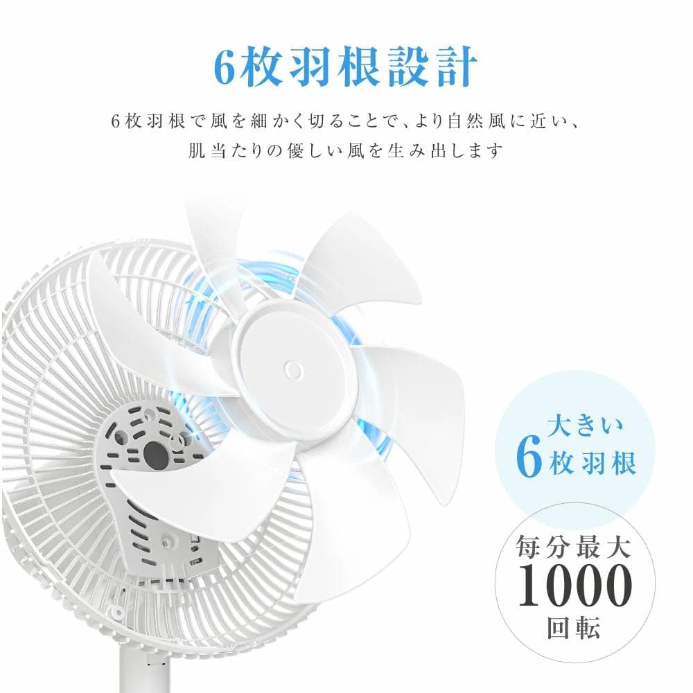 扇風機 サーキュレーター DCモーター 1台3役 省エネ usb式 ホワイト