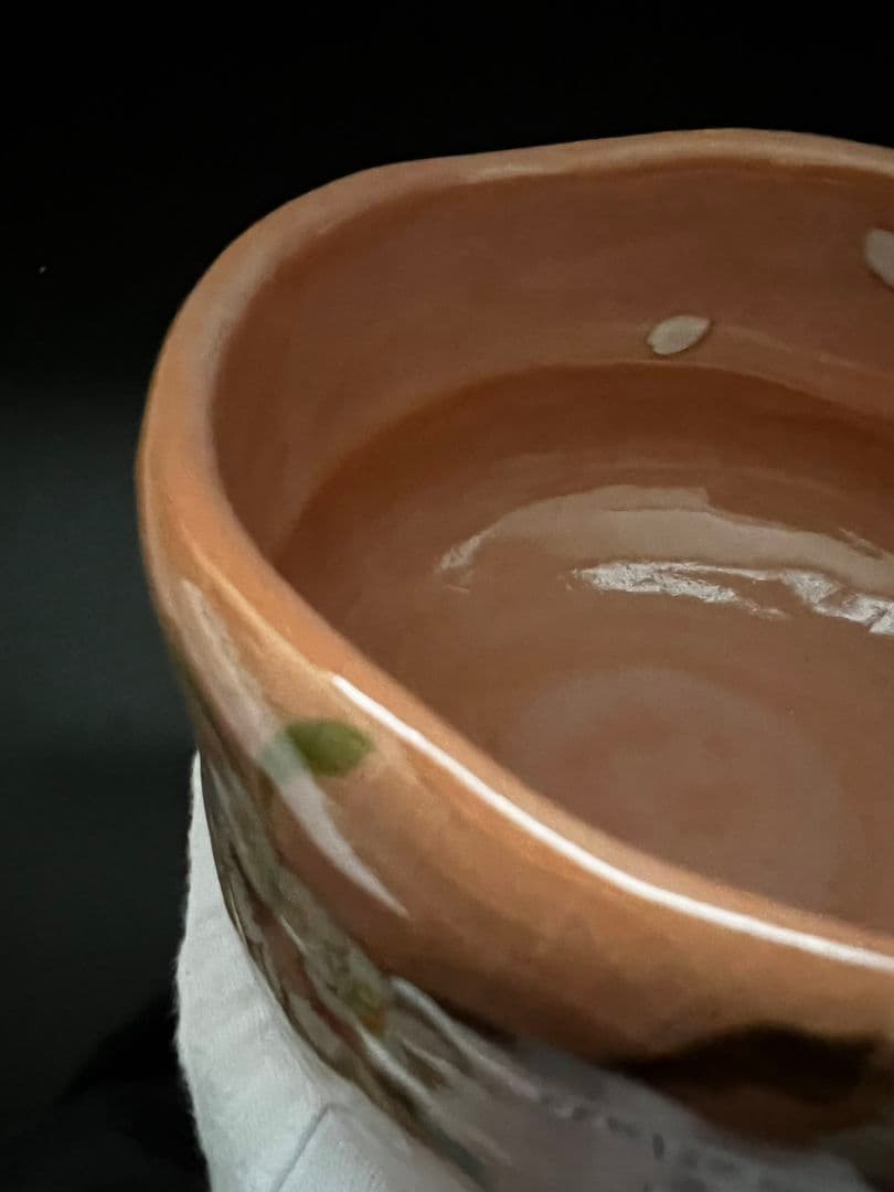 桜の絵 赤茶碗(赤楽) 桂窯 伊藤桂楽 茶道具