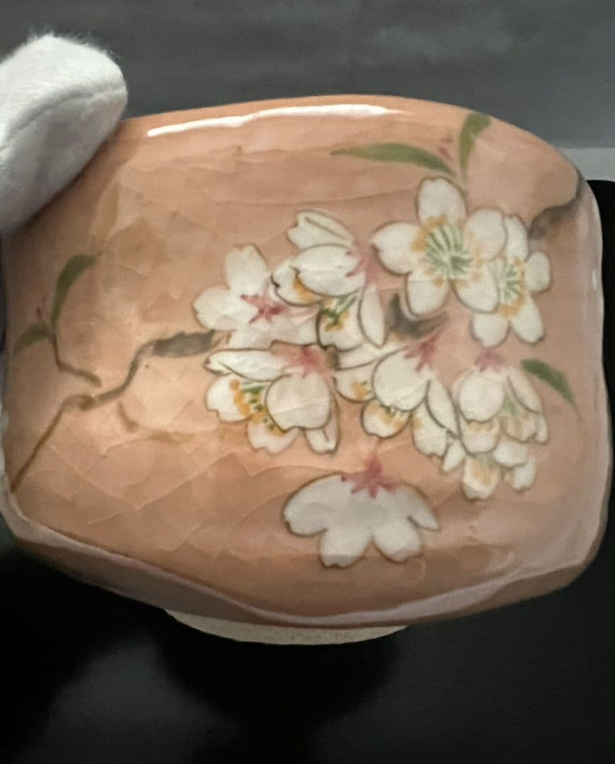 桜の絵 赤茶碗(赤楽) 桂窯 伊藤桂楽 茶道具