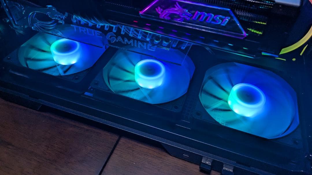 MSI純正 ARGBリバースファン3個セット PCケースファン