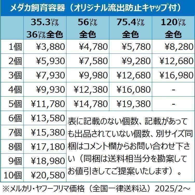メダカ飼育ケース 36㍑x5個（3色あり） オーバーフロー めだか飼育容器 金魚