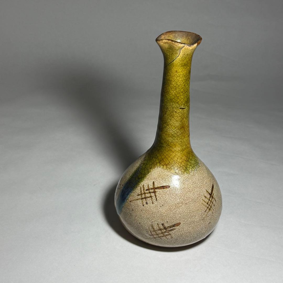 ◆瀬戸の名陶【加藤春丹】作 古瀬戸花瓶 伝世 江戸時代中期〜後期 茶道具◆