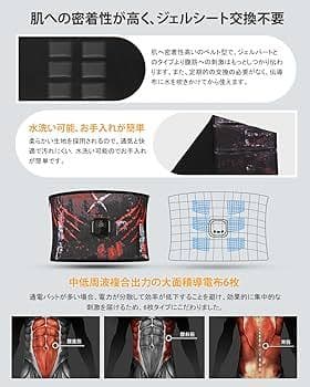 新品　EMS腹筋ベルト　ジェルシート不要 8種類モード　30段階強度