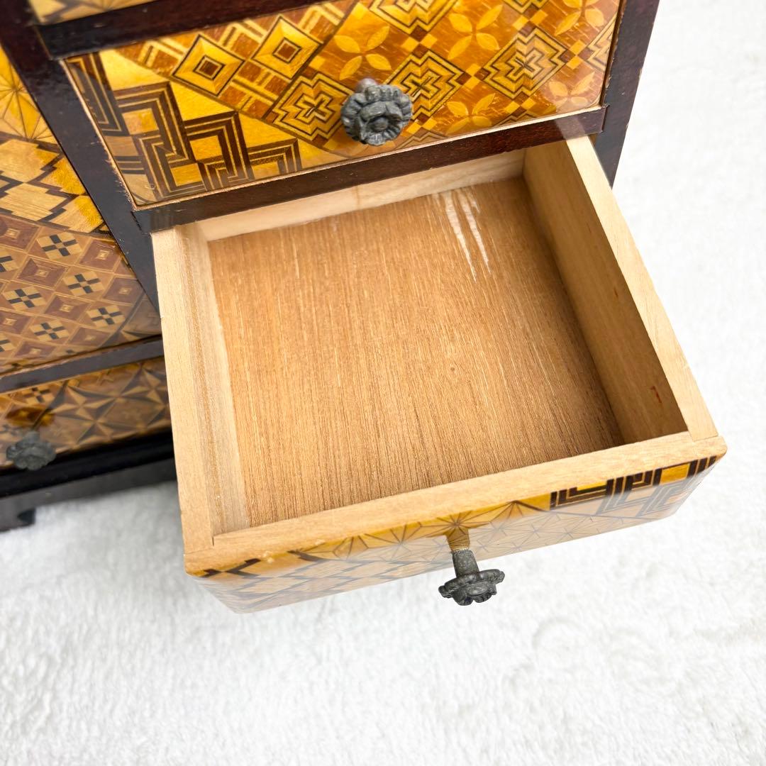 箱根寄木細工 ミニ箪笥 小物入れ アクセサリー収納 アンティーク