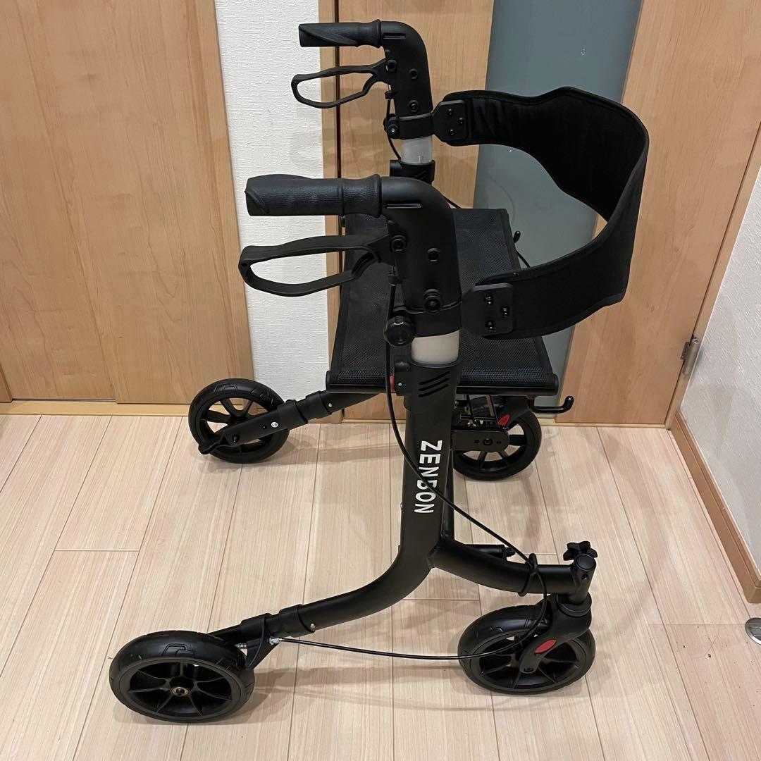 ZENBON シルバーカー 歩行器 アルミ 軽量 ブラック 耐荷重150kg