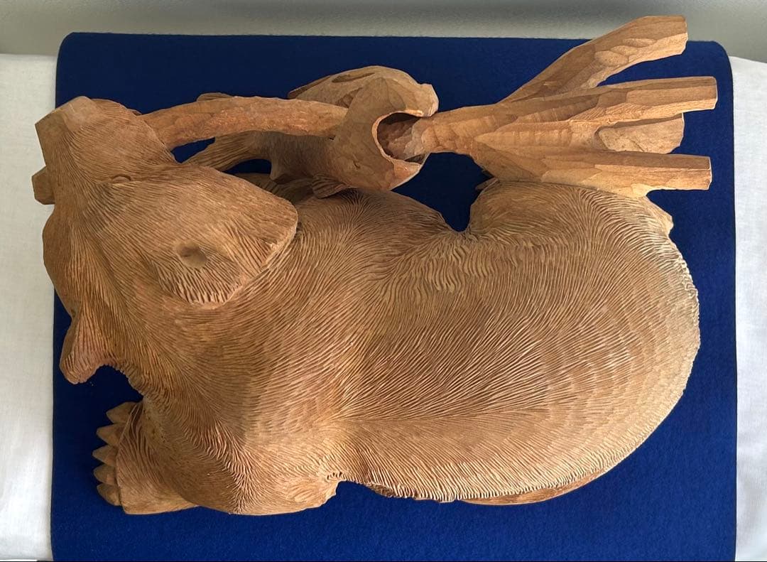 【最終値引】日川清作 トゥムシ彫り 木彫熊 1989年 北海道阿寒湖 3.4kg