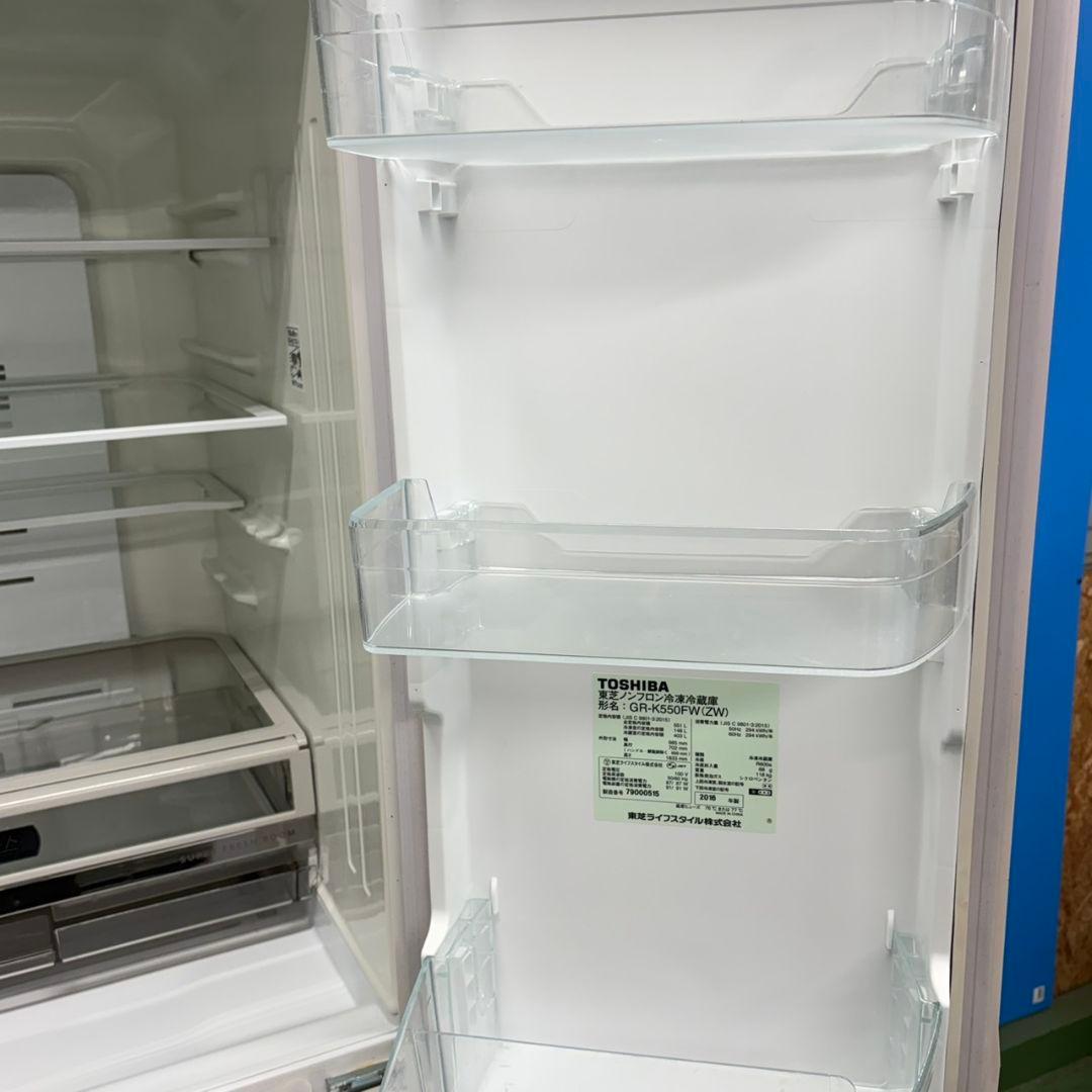 901なんでも入る500L強　大型冷蔵庫　6ドア　自動製氷観音開き　ガラストップ