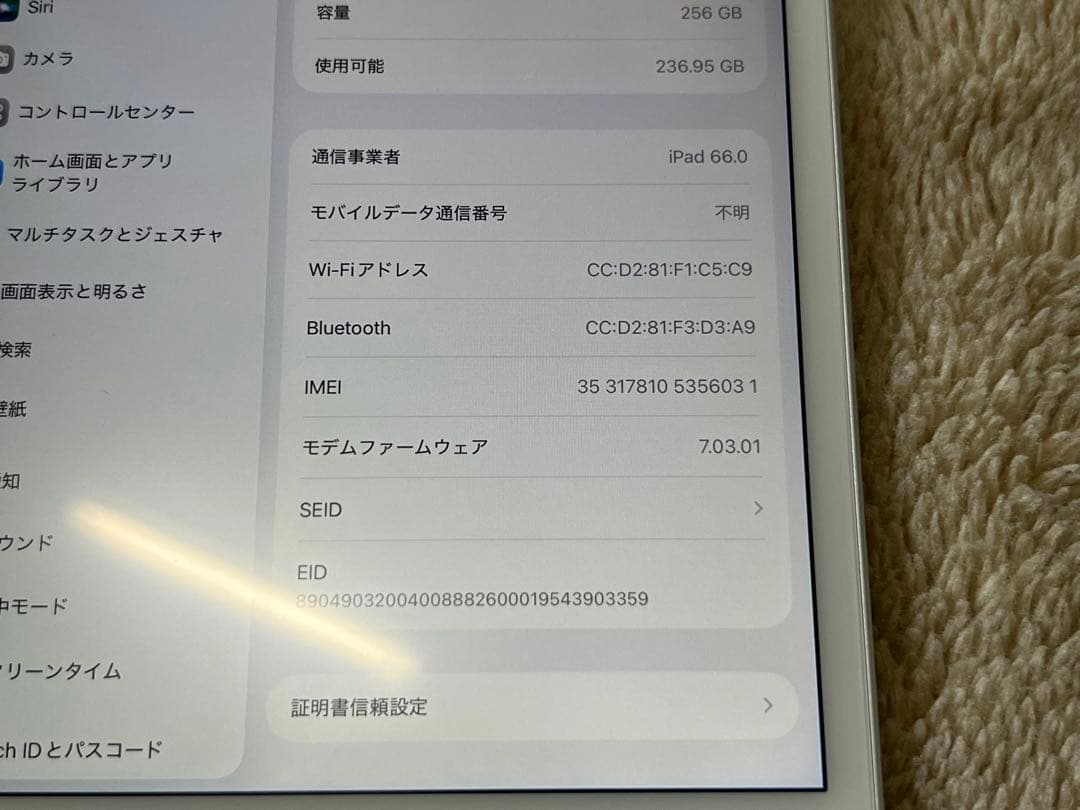 【動作確認済】Apple iPad mini5 Wi-Fi+Cellular