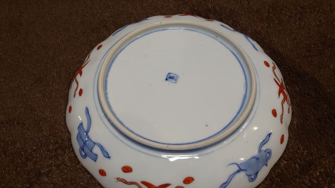 古伊万里　伊万里　瓔珞文　赤絵　蔵出し　1客