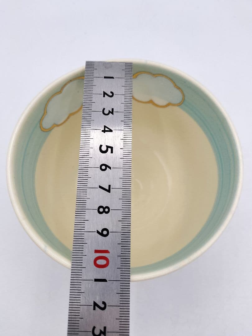 d128【新品・未使用】茶碗 色絵 ツバメ 加藤起楽 紙箱 茶道具