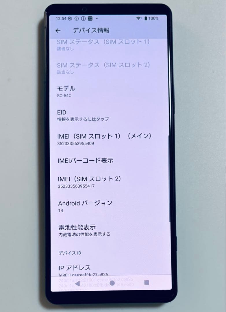 128G SO-54C Xperia 5 IV docomo SIMフリー