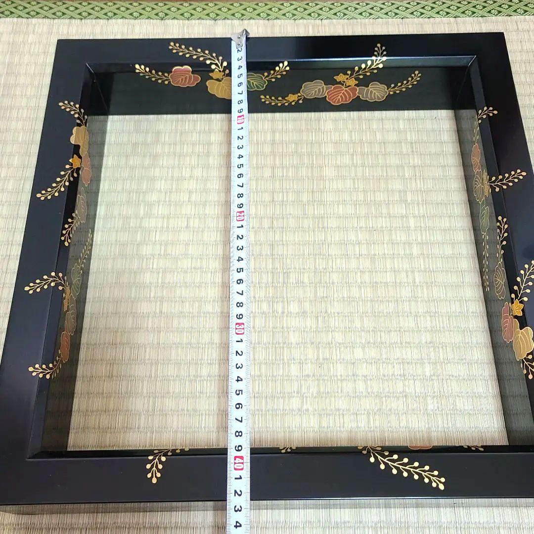 炉縁　塗師哲山作　踊桐蒔絵　茶道