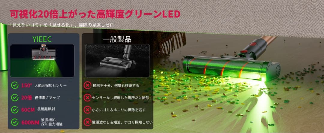 掃除機 コードレス業界初独立モーター自走式 AIモード