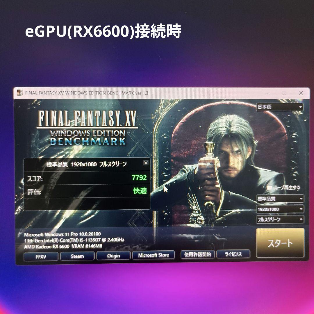 eGPU TH3P4G3 85W版 専用ケース RX6600 セット