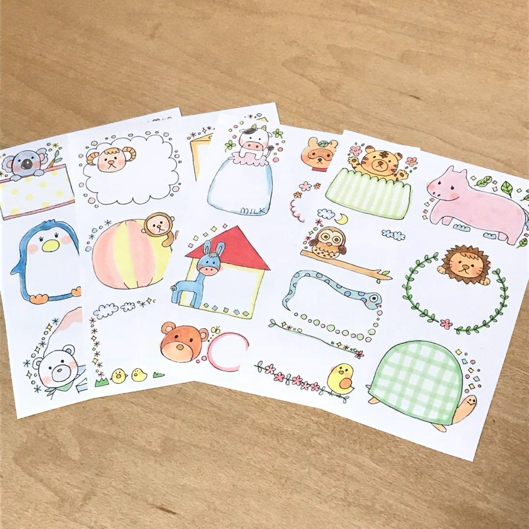 Tセット♡440円♡手描き 動物コメントシール 確認用