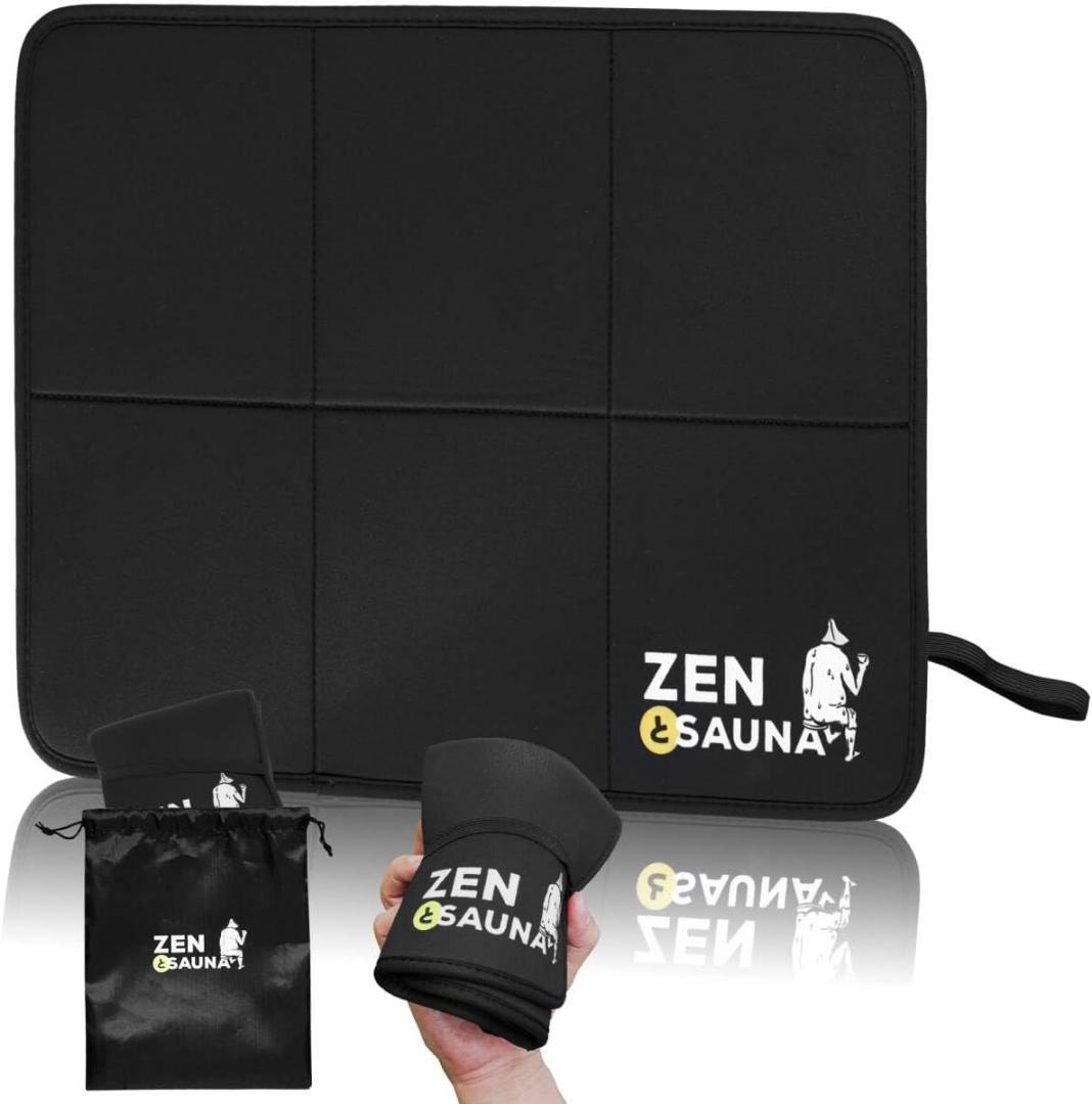 ZENとSAUNA サウナマット 黒 コンパクト 折り畳み お洒落 軽量