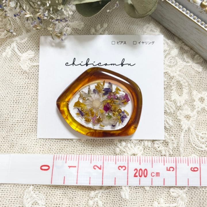 ハンドメイド　レジン　お花　ヘアゴム　ポニーフック　ブローチ　no.197