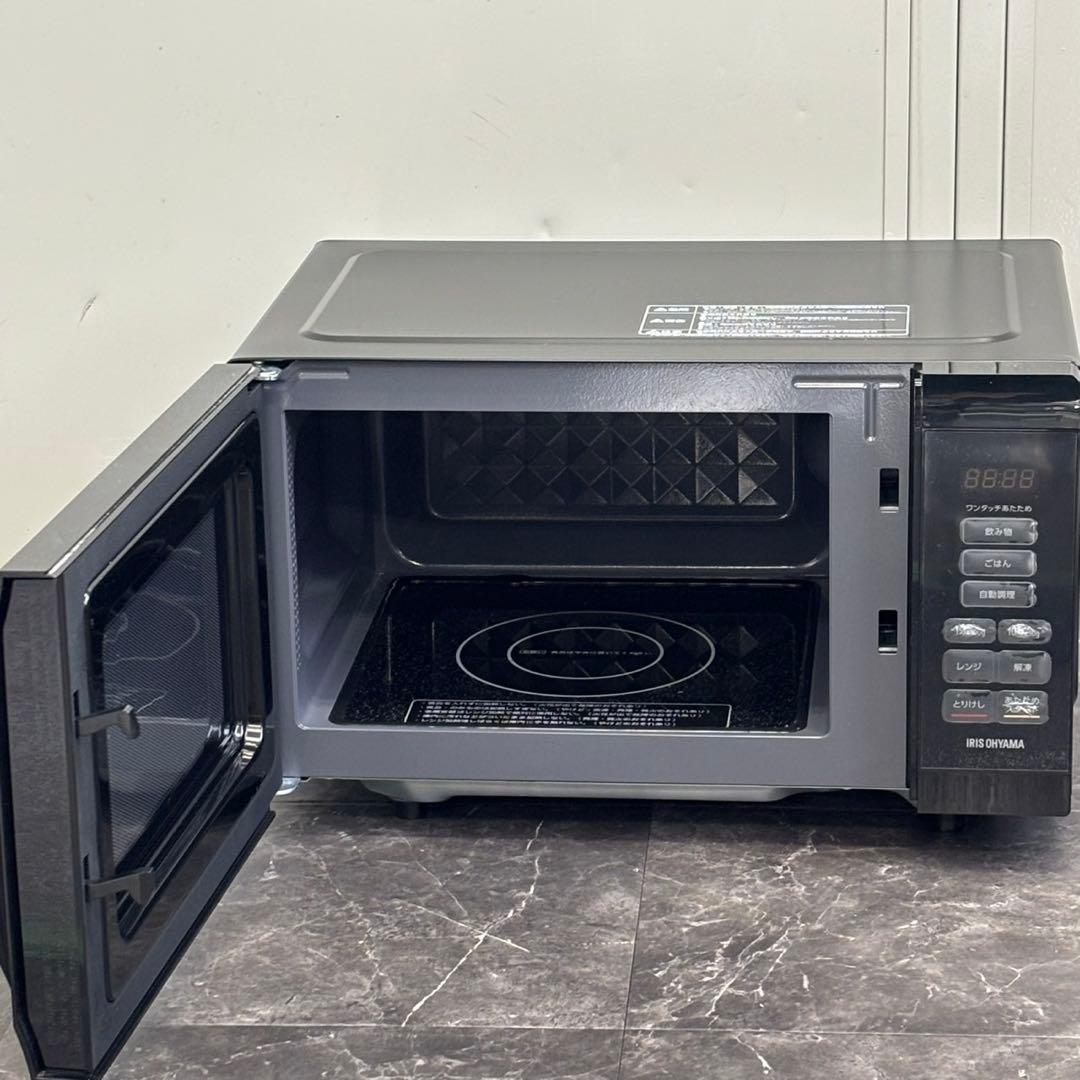 ω送料込！2022年製アイリスオーヤマ フラット電子レンジ PMB-F186-B