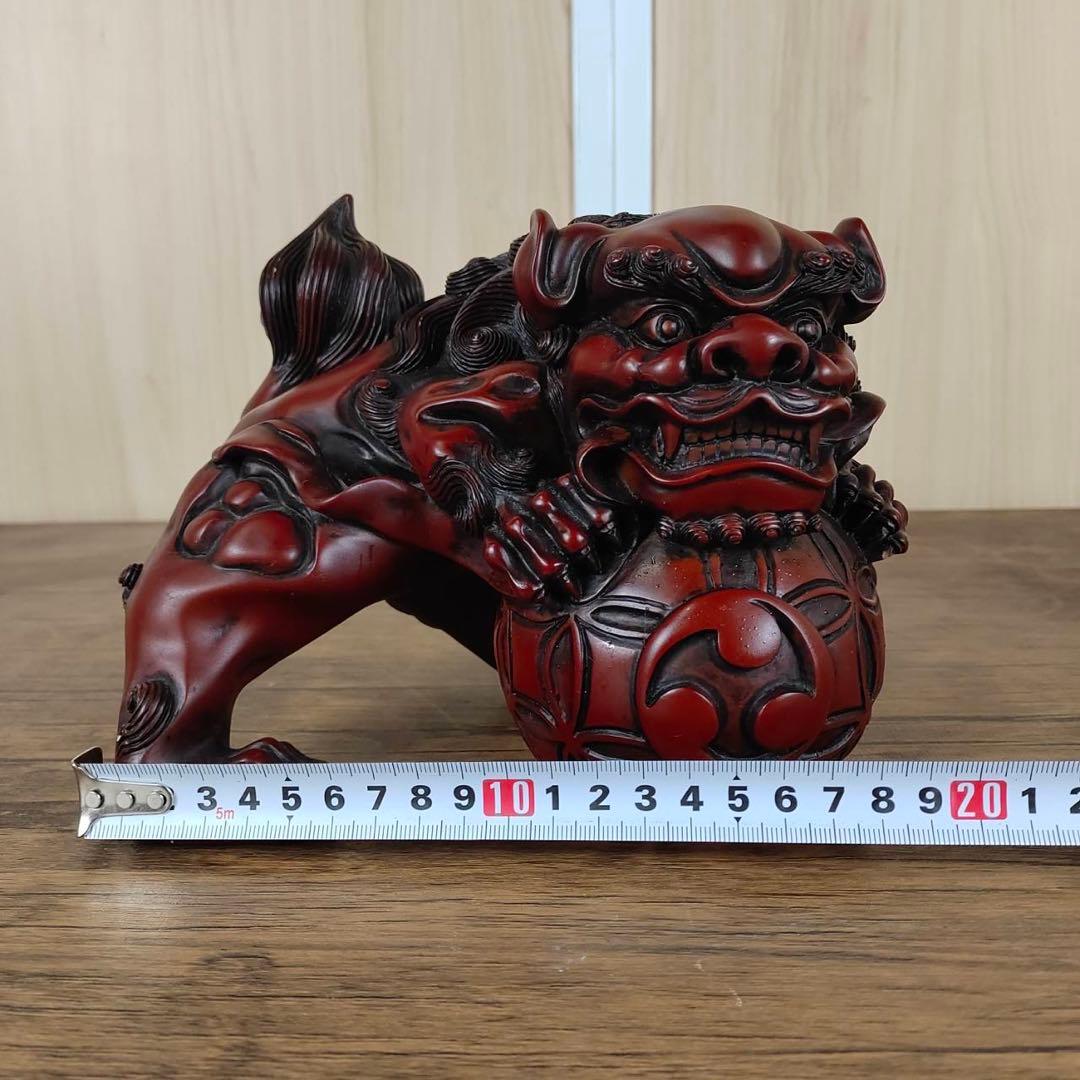玉乗りシーサー　獅子　魔よけ　玉乗り獅子置物 開運 魔除け 縁起物 骨董品
