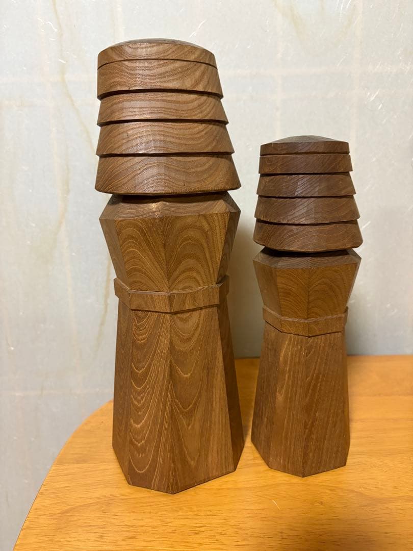 特大！35㎝と、28㎝の木彫りニボポ 網走刑務所制作/刻印あり