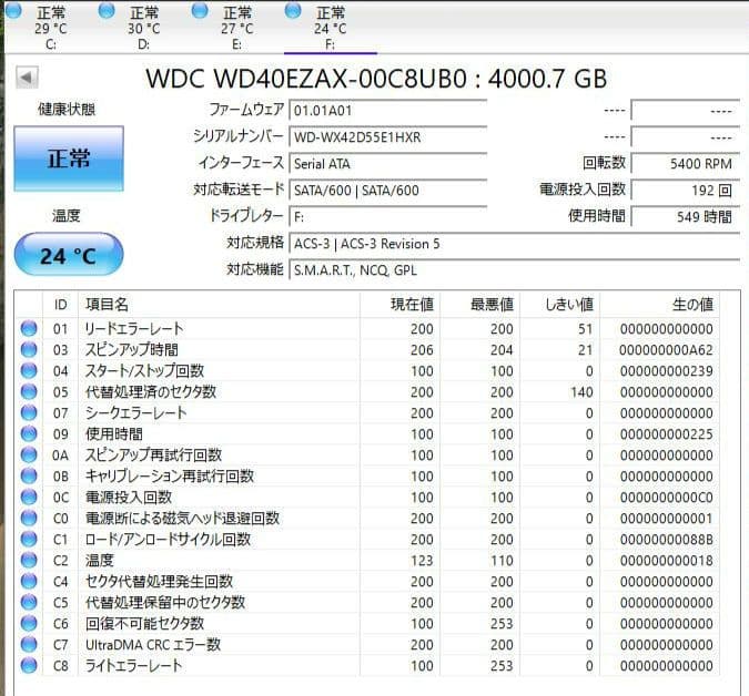 WD Blue 4TB HDD（WDEZAX-AJP）