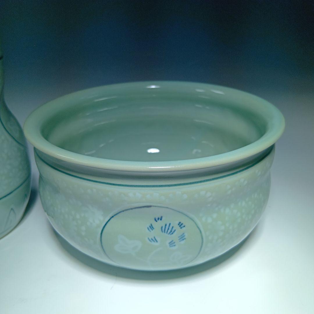 値下げ茶道具　手塚祥堂　高麗青磁皆具一式　 美品　共箱