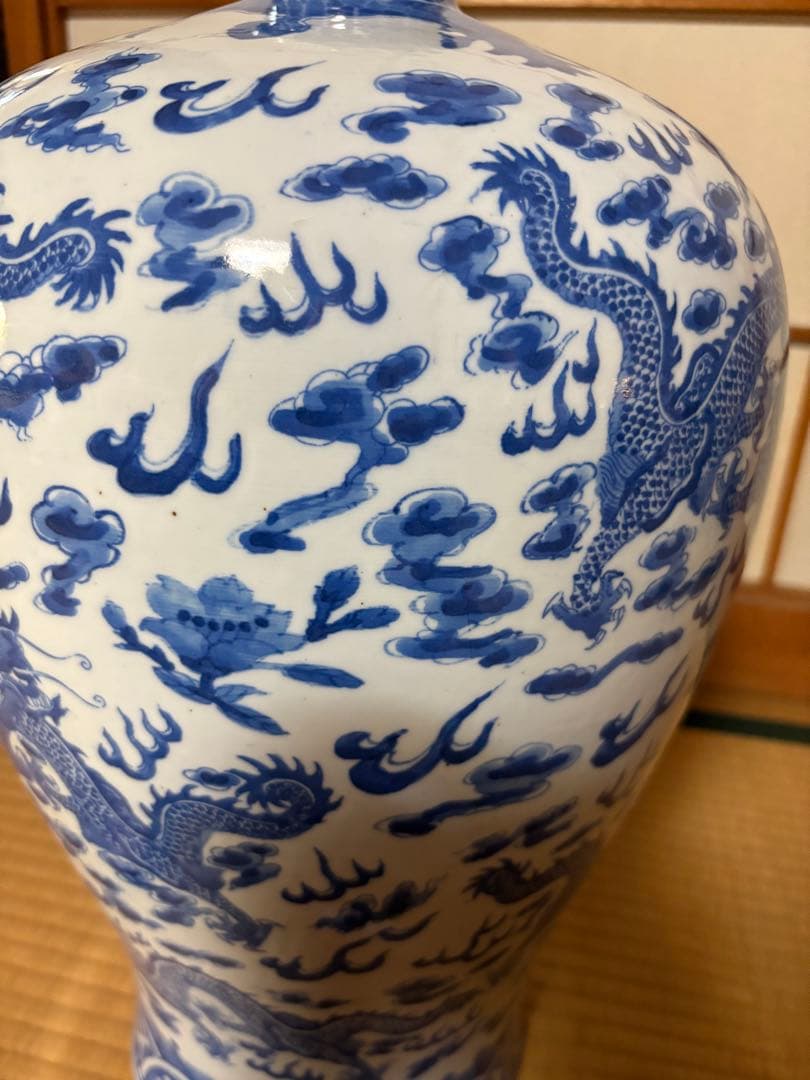 壺　置物　龍　大壺