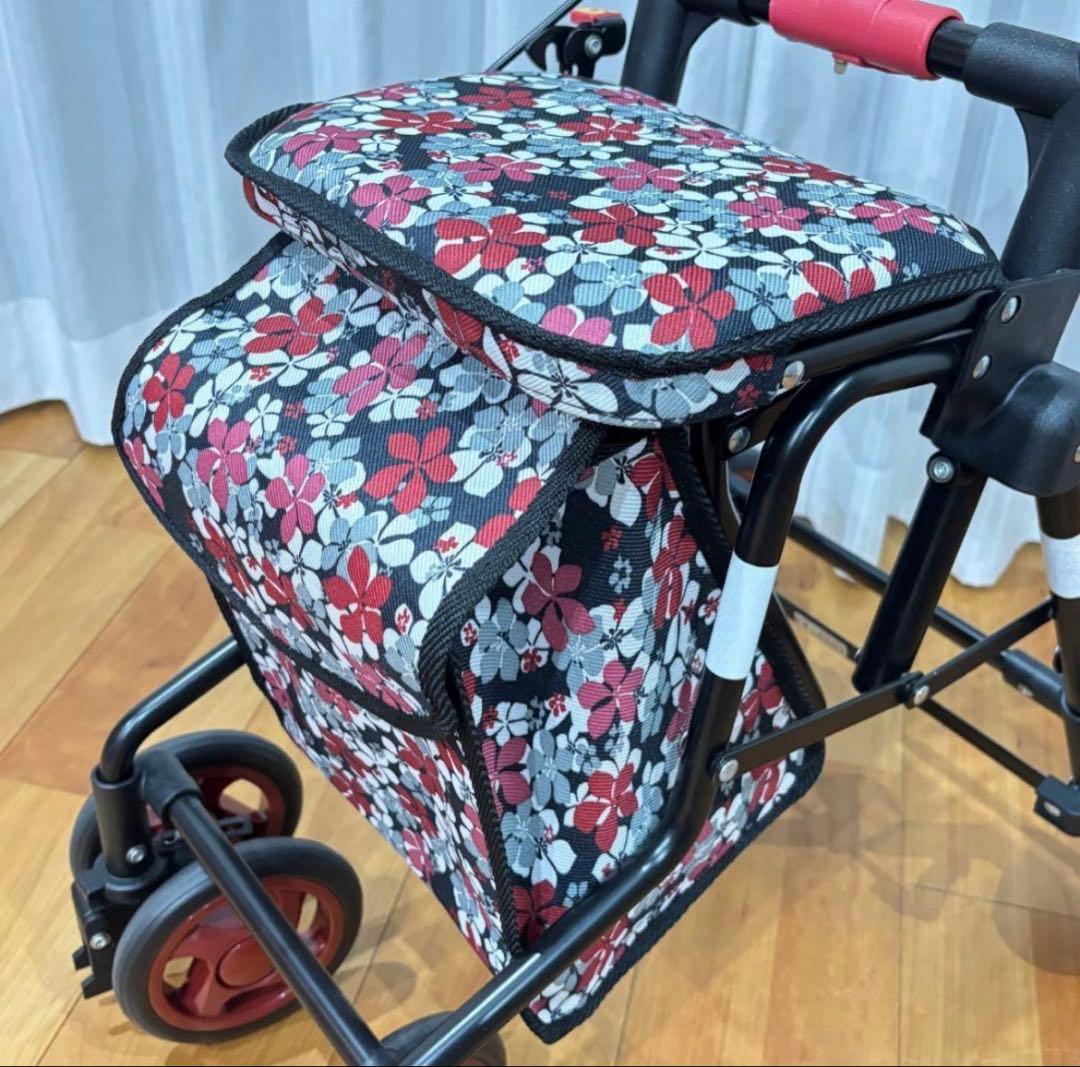 ✨美品✨島製作所 シルバーカー モート 軽量3.7kg 花柄 座面付 説明書付