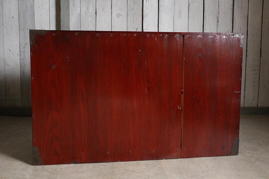 綺麗な丸金具庄内箪笥　2段　タンス　収納　古家具　古民家　時代家具