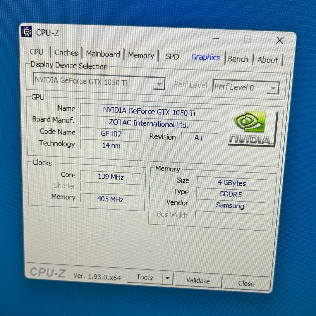 ZOTAC GeForce GTX 1050 Ti LP 4GB グラボ 動作品