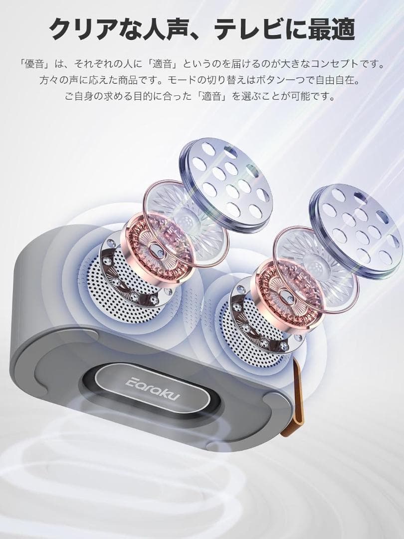 手元スピーカー　テレビ用　トランスミッター送信機付き　3つの音声モード