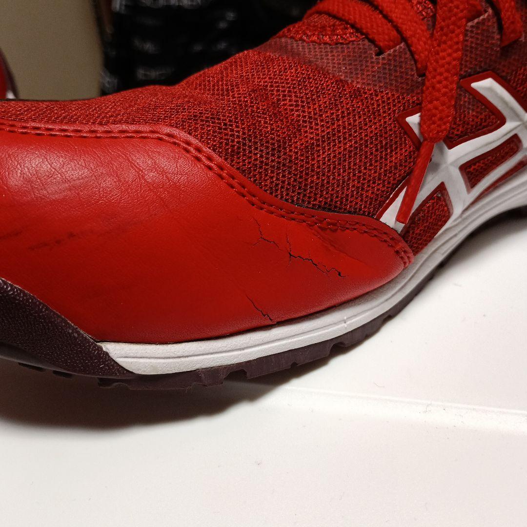 ASICS レッド スニーカー 安全靴