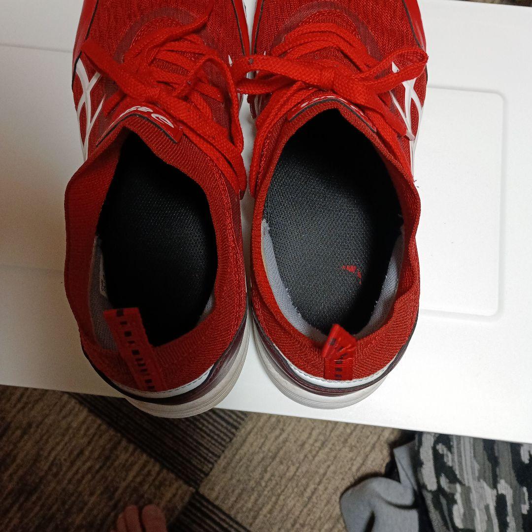 ASICS レッド スニーカー 安全靴