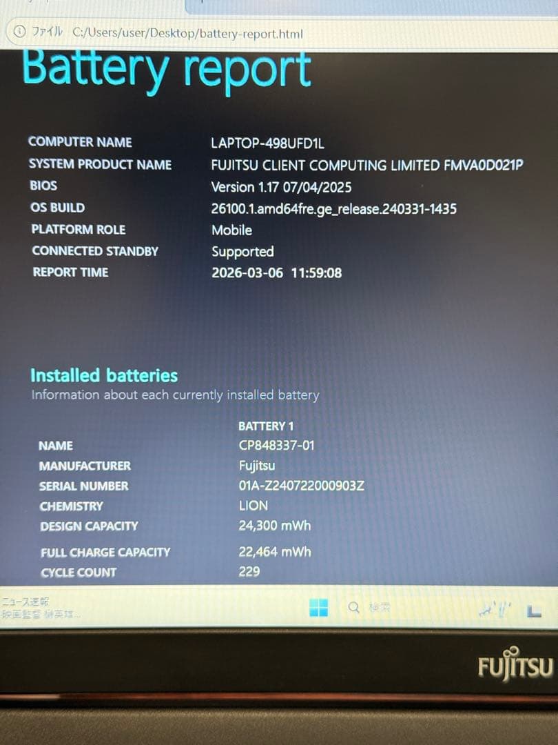 富士通 A5513/NX i5第12世代 16GB Office2021