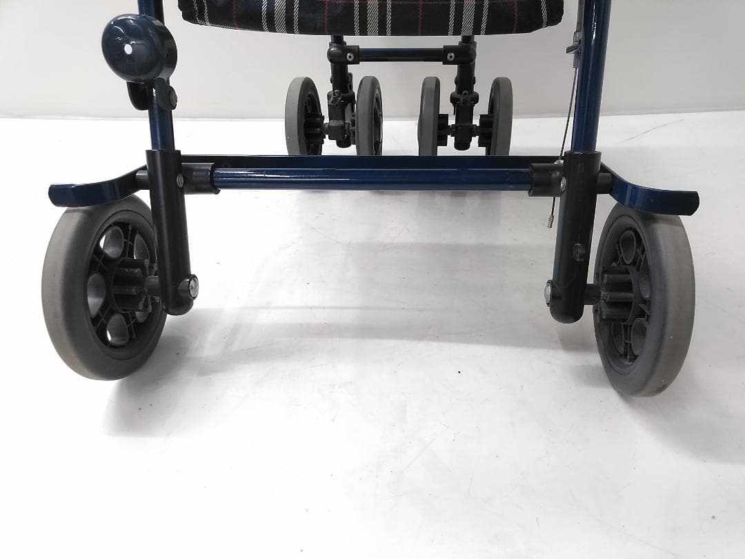 島製作所 サニーウォーカー シルバーカー 軽量 チェック柄 ネイビー◆