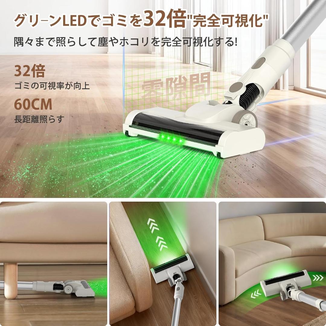 【新品 未使用品】コードレス掃除機自立式 75KPa超強力吸引 完全自立