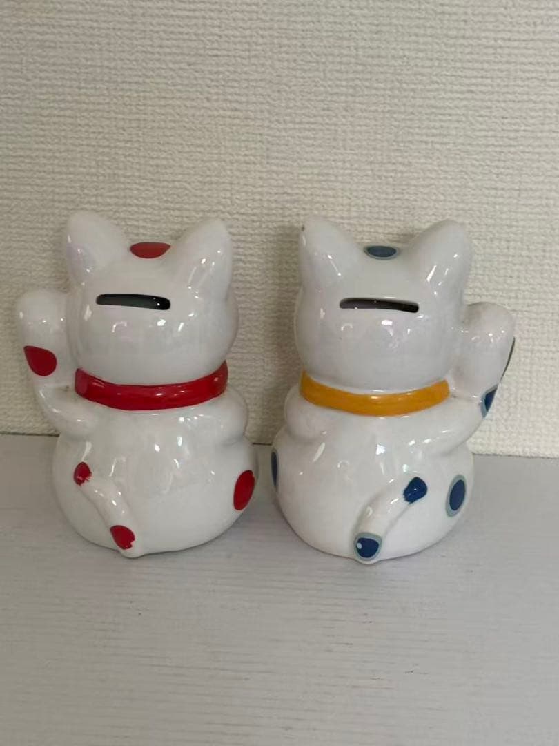 招き猫貯金箱陶器開運 置物 昭和レトロ