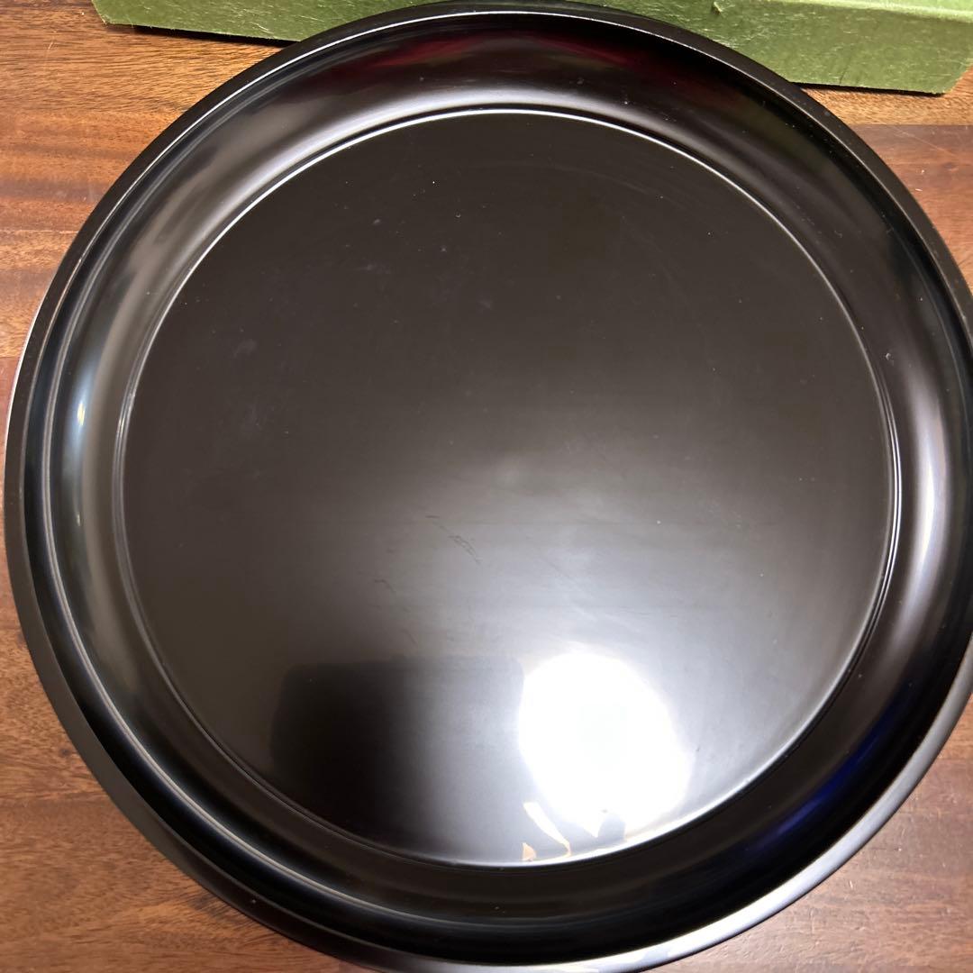 【美品】茶道具　堅地本漆塗　大圓盆　大円盆　黒真塗