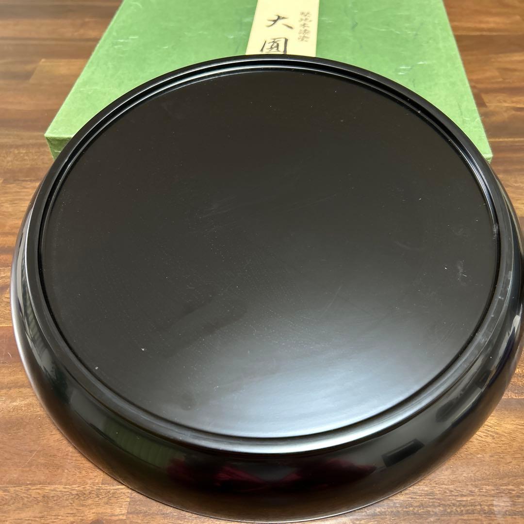 【美品】茶道具　堅地本漆塗　大圓盆　大円盆　黒真塗