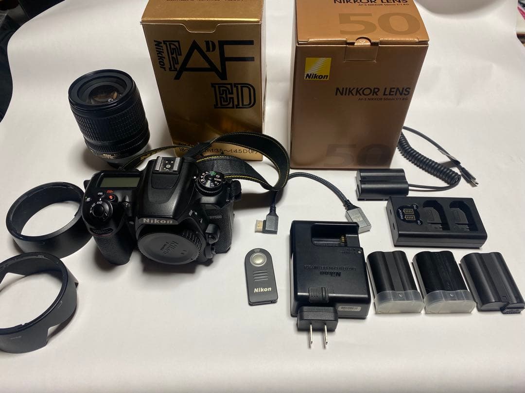 Nikon D7500 フルセット 即撮影OK レンズ3本 バッテリー3個