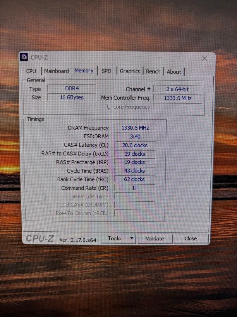 中古　Samsung DDR4 8GB×2 合計16GB 2400MHz メモリ