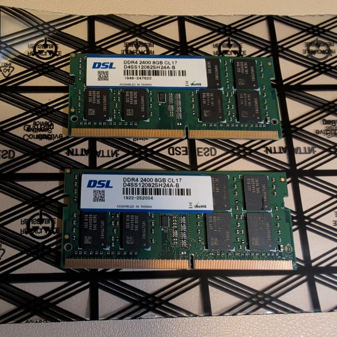 DSL DDR4 2400 8GB SO-DIMMメモリ 2枚