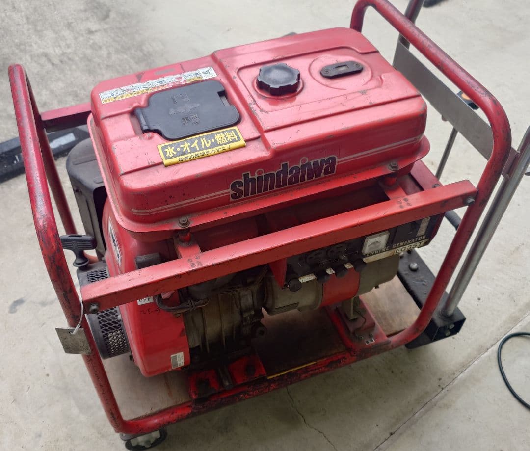 三相200V shindaiwa 発電機 3.5KVA 動作良好 埼玉引取限定で